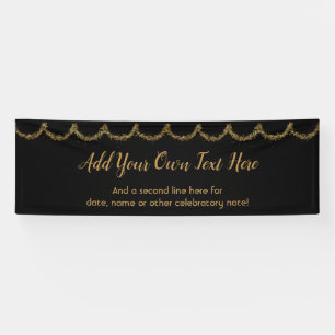 Sparkly Glittery Gold Garland Add Your Own Text Banner