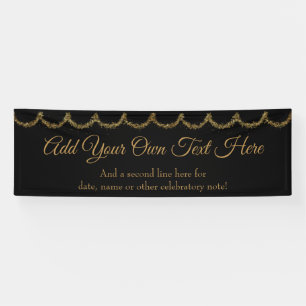 Sparkly Glittery Gold Garland Add Your Own Text Banner