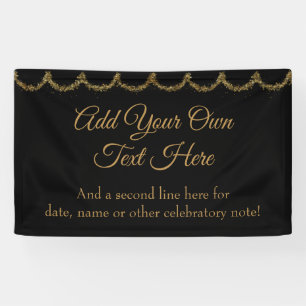 Sparkly Glittery Gold Garland Add Your Own Text Banner