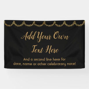 Sparkly Glittery Gold Garland Add Your Own Text Banner