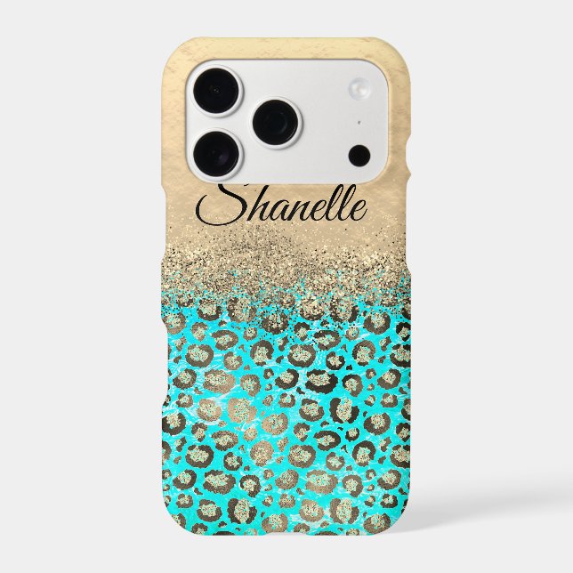 Sparkly Glittery Turquoise Leopard    (Back)