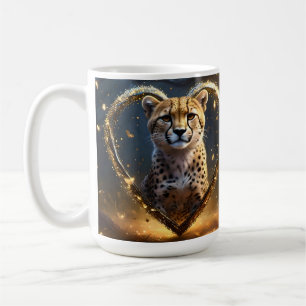 Sparkly Gold Cheetah Love, Coffee Mug
