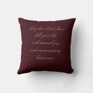 Sparkly gold Christmas tree on red Christmas Throw Pillow
