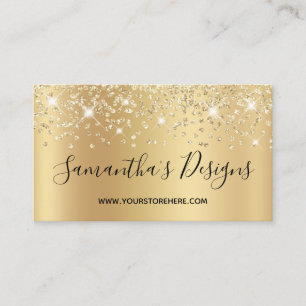 Sparkly Gold Confetti Glitter Ombre Online Store Business Card