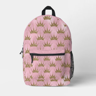 Sparkly Gold Crown   Printed Backpack