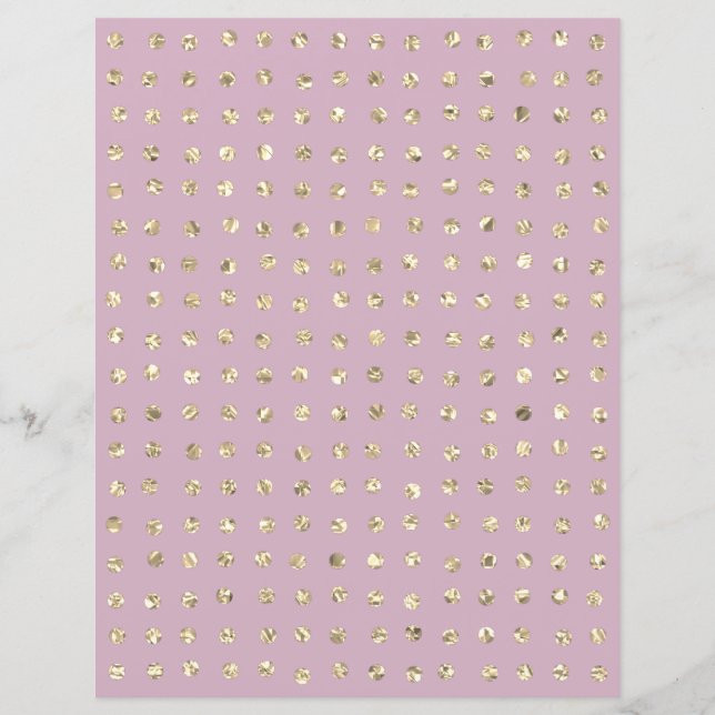 Sparkly Gold Crystal Glitter Dots Scrapbook Paper (Front)