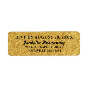 Sparkly Gold Elegant RSVP Return Address Labels