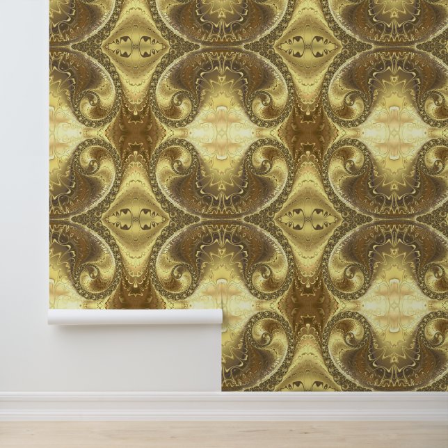 Sparkly Gold Fractal Ornaments Wallpaper (Application)
