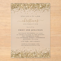 Sparkly Gold Glitter Borders Christmas Party