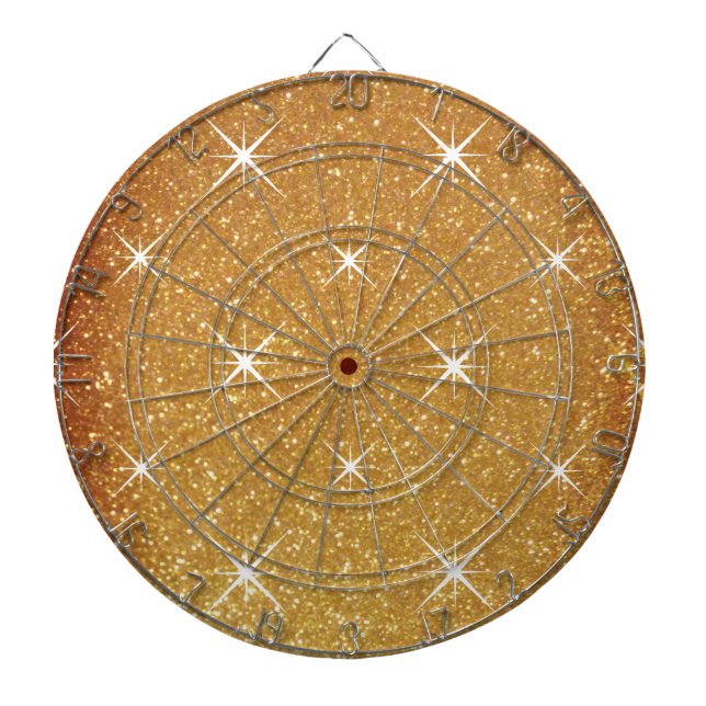 Sparkly gold glitter dartboard design (Front)