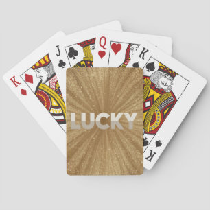 Sparkly Gold Glitter Lucky Card Deck