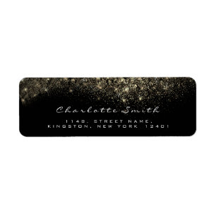 Sparkly Gold Sepia Confetti Black White RSVP