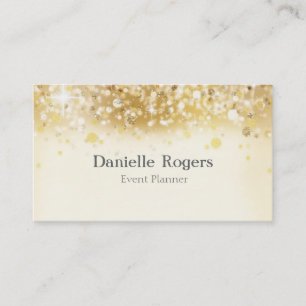 Sparkly Golden Lights Glam Elegant Business Card