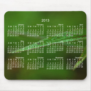 Sparkly Green Leaves; 2013 Calendar Mouse Pad