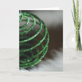Sparkly Green Ornament (holiday card) Holiday Card