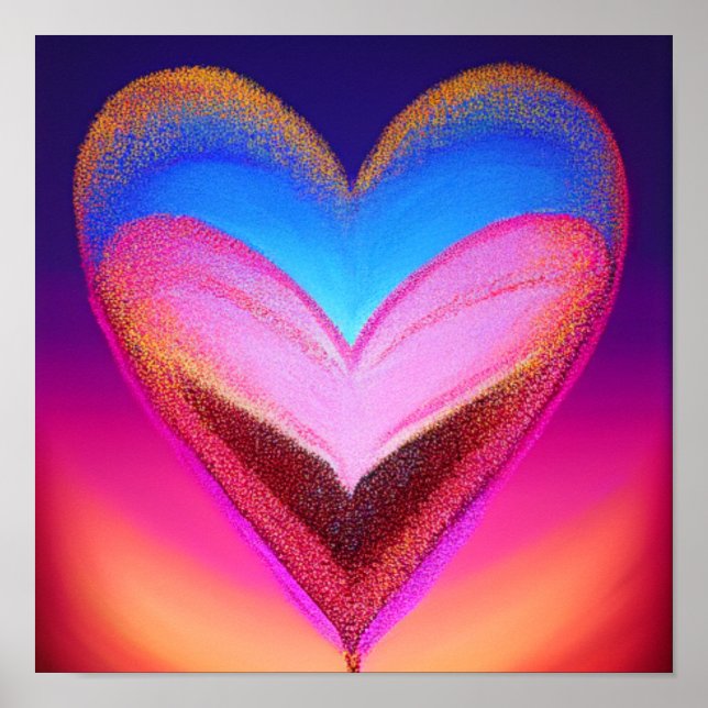 Sparkly Heart Abstract Poster (Front)