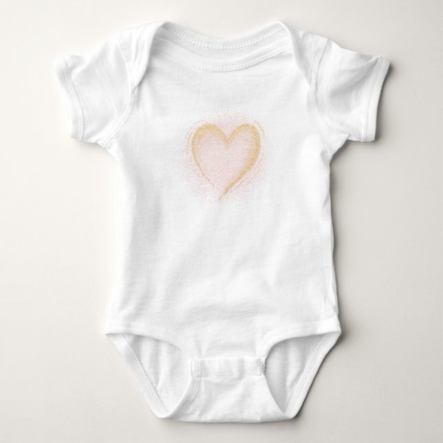 Sparkly Heart Baby Bodysuit (Front)