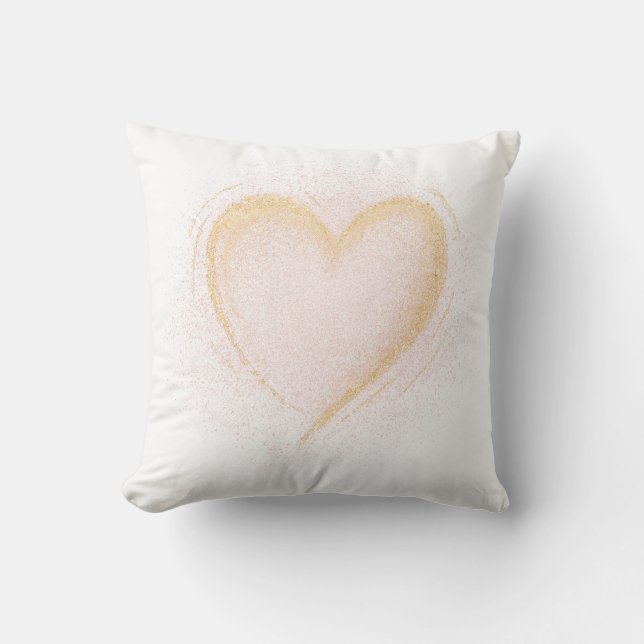 Sparkly Heart Throw Pillow (Front)