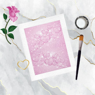 Sparkly Hearts Scrapbook Paper