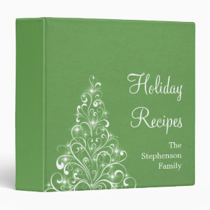 Sparkly Holiday Tree Binder (1.5 inch), Green