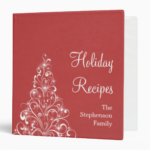 Sparkly Holiday Tree Binder (1.5 inch), Red