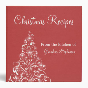 Sparkly Holiday Tree Binder (2 inch), Red