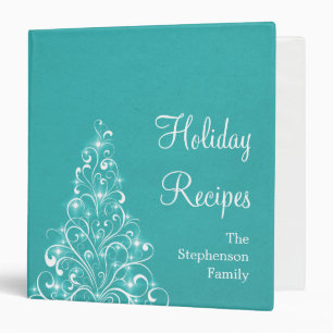 Sparkly Holiday Tree Classeur (1,5 pouce), Aqua