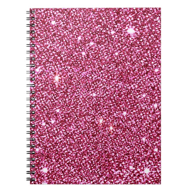 Sparkly Hot Pink Glitter Notebook (Front)