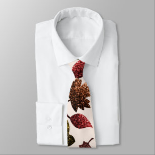 Sparkly leaves fall autumn sparkles pattern tie