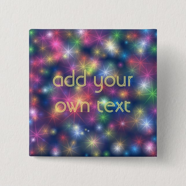 Sparkly Lights 2 Inch Square Button (Front)