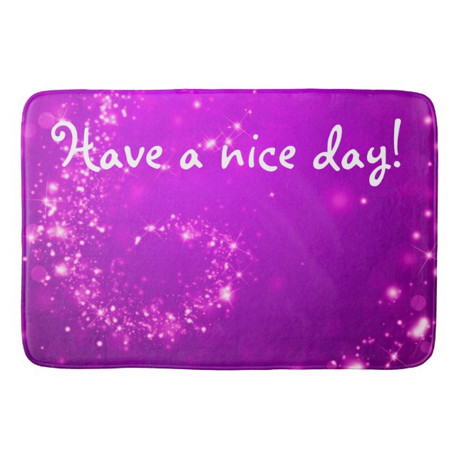 Sparkly lights swirl purple + your ideas bath mat (Front)