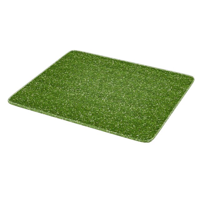 Sparkly Lime Green & Silver Glitter Cutting Board (Corner)