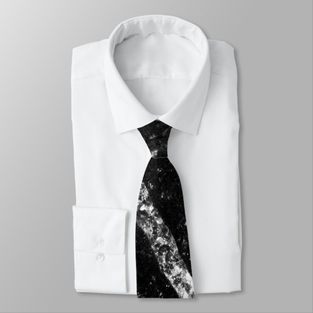 Sparkly line silver black chic abstract bling tie (Tied)