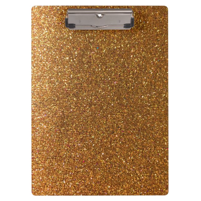 Sparkly Luxury Gold Glitter Teachers Classroom Clipboard (Front)