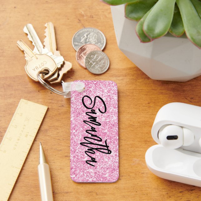 Sparkly Luxury Light Pink Glitter Keychain (Desk)