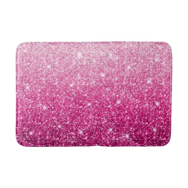 Sparkly Luxury Pink Gradient Bath Mat (Front)