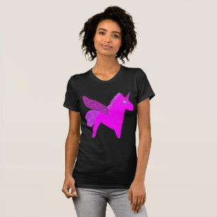 Sparkly magenta unicorn glitter pegasus T-Shirt