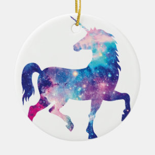 Sparkly Magical Unicorn Ceramic Ornament