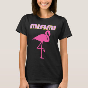 Sparkly MIAMI Florida pink flamingo T-shirts