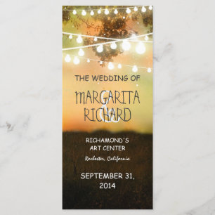 sparkly night lights romantic wedding programs
