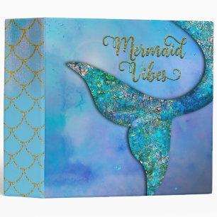 Sparkly Ocean Mermaid Vibes Fin Tail Enchanted Binder
