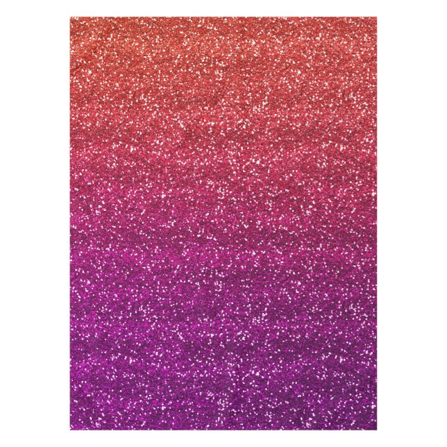 Sparkly Orange and Purple Gradient Glitter Tablecloth (Front)