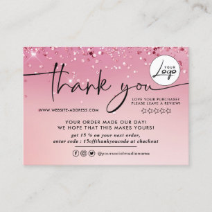 Sparkly Order Thank You Business Card