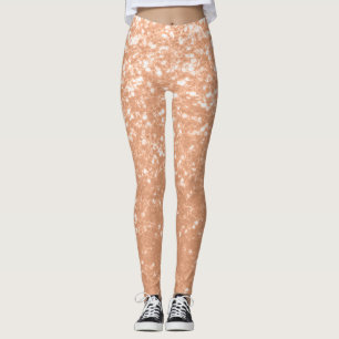 Sparkly peach faux sparkles colour of year 2024 leggings