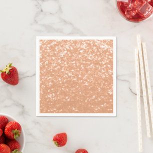 Sparkly peach faux sparkles colour of year 2024 napkin