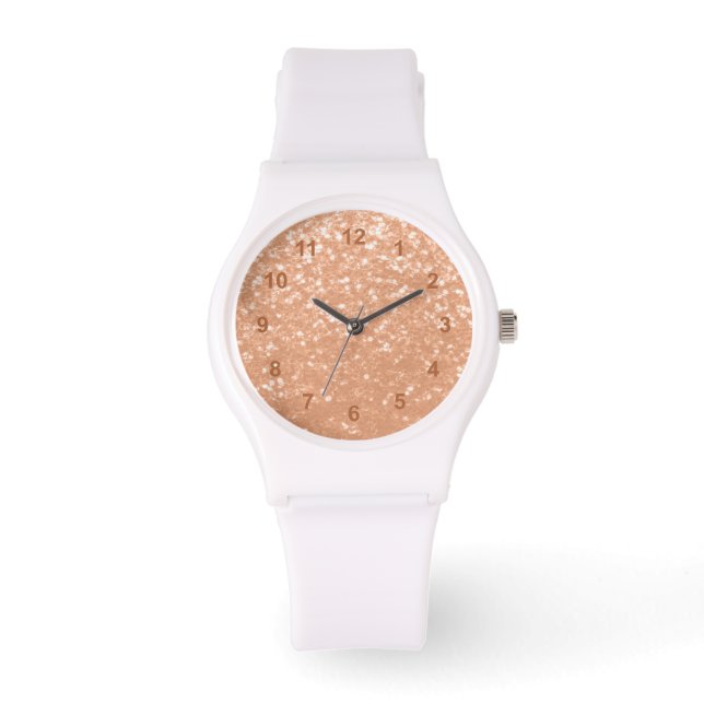 Sparkly peach faux sparkles colour of year 2024 watch (Front)