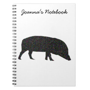 Sparkly Pig Customizable Notebook