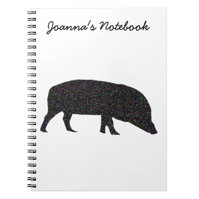 Sparkly Pig Customizable Notebook (Front)