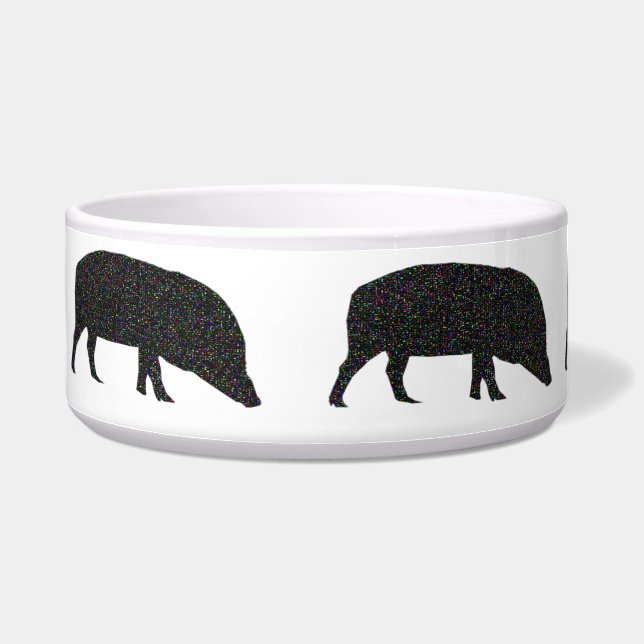 Sparkly Pig Dog Bowl (Left)