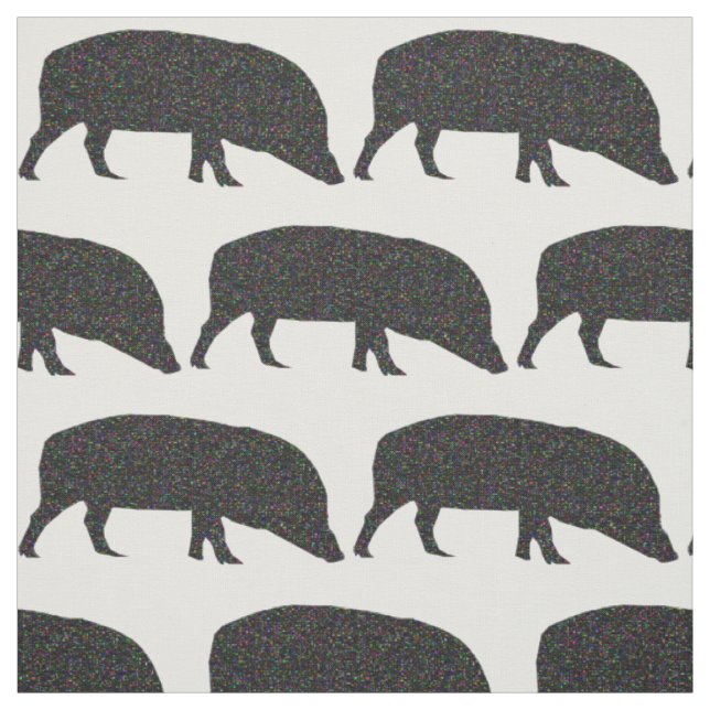 Sparkly Pig Patterned Craft Fabric (Swatch)